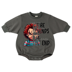 Baby we're Friends Print Romper