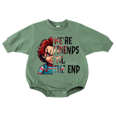 Baby we're Friends Print Romper