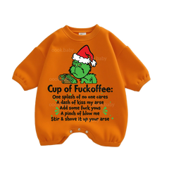cup of fuckoffee print romper