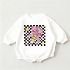 Baby Pink pencil Print Romper