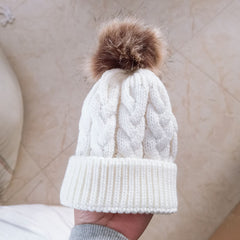 Baby Solid Pompon Kintted Hat