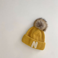 Baby Single Ball Alphabet Knitted Hat