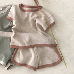 2-Piece Baby Solid Color Casual Suit