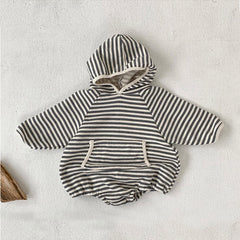 Baby Striped Hooded Bodysuit