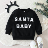 SANTA BABY Christmas Print Top
