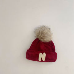 Baby Single Ball Alphabet Knitted Hat