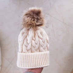 Baby Solid Pompon Kintted Hat