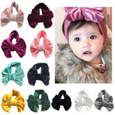 Baby Girl Gold Velvet Bow Headband