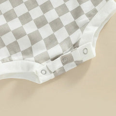 Big Brother Print Plaid Round Neck Bodysuit