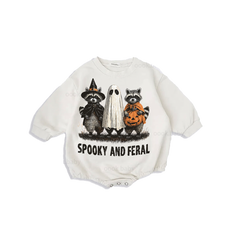baby halloween print romper