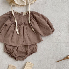 2 Piece Baby Solid Color Suit