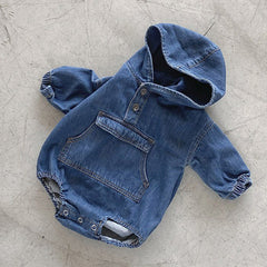 Baby Denim Hooded Bodysuit