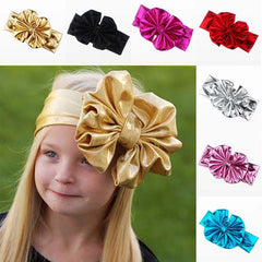 Baby Girl Bronzing Metal Color Bow Headband