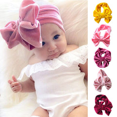 Baby Girl Gold Velvet Bow Headband