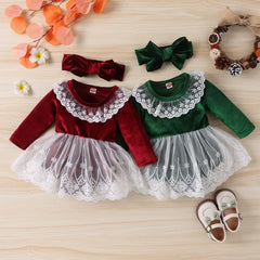 Baby Girl Christmas Lace Romper