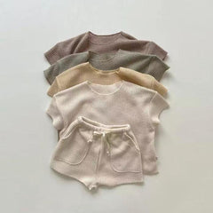2-Piece Baby Solid Color Casual Suit