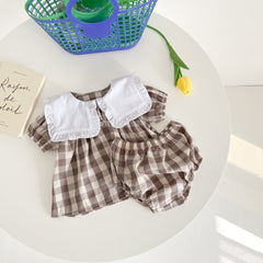 2-Piece Baby Plaid Print Set