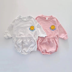 2pcs Baby Smiley Casual Set