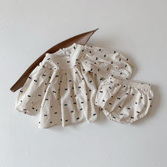 2-Piece Baby Bow Print Set