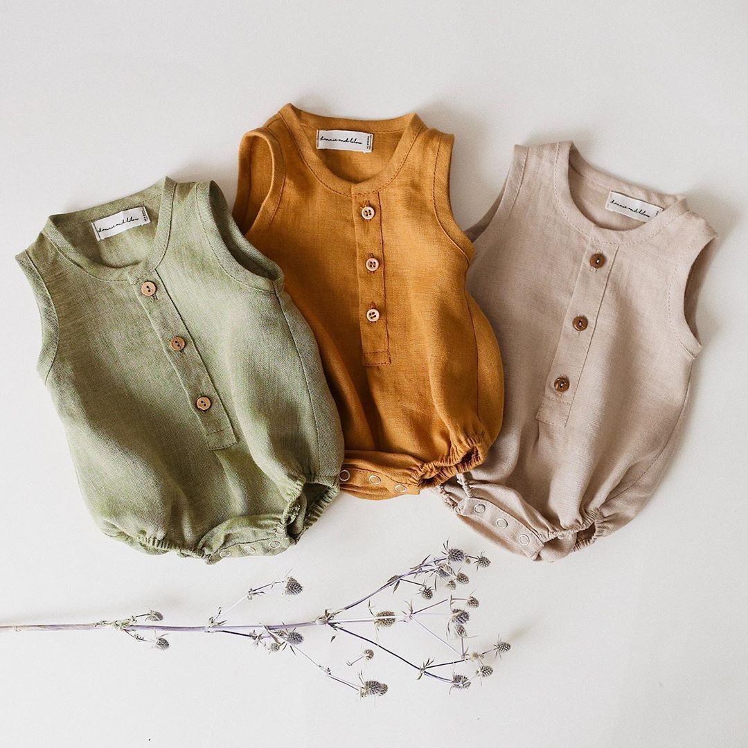 Baby Solid Color Seeveless Bodysuit