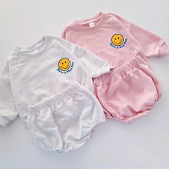 2pcs Baby Smiley Casual Set