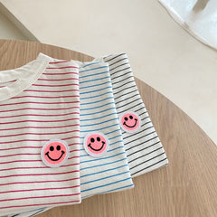 2-Piece Baby Stripes Smiley Print Set