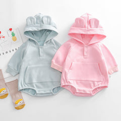 Baby Solid Color Hooded Bodysuit