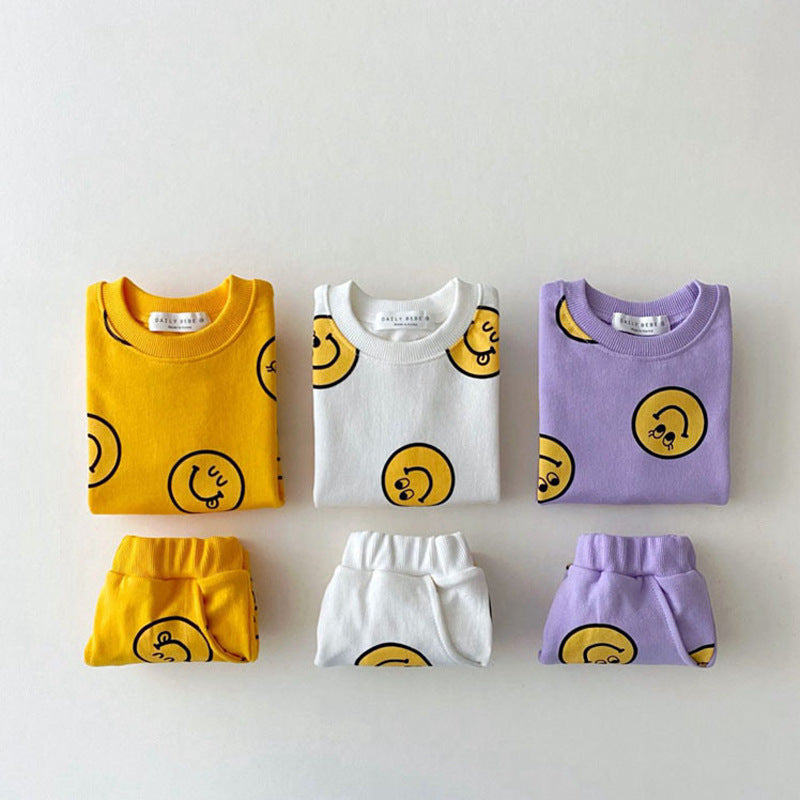 2-Piece Baby Smiley Print Set