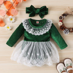 Baby Girl Christmas Lace Romper