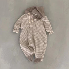 Baby Striped Hooded Romper