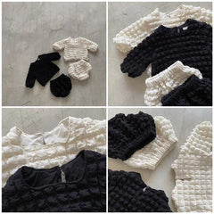 2pcs Baby Bubble Square Neck Set