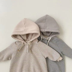 Baby Hooded Striped Romper