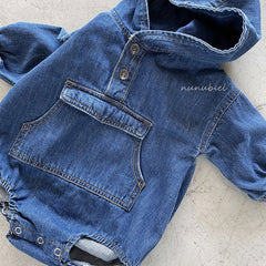 Baby Denim Hooded Bodysuit