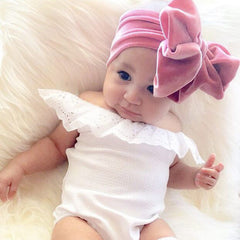 Baby Girl Gold Velvet Bow Headband