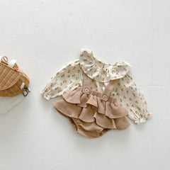 Baby Pleated Ruffle Camisole Romper