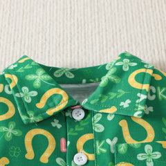 Baby St. Patrick's Day Clover Print Top