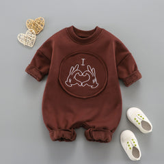 Baby I Love You Print Romper