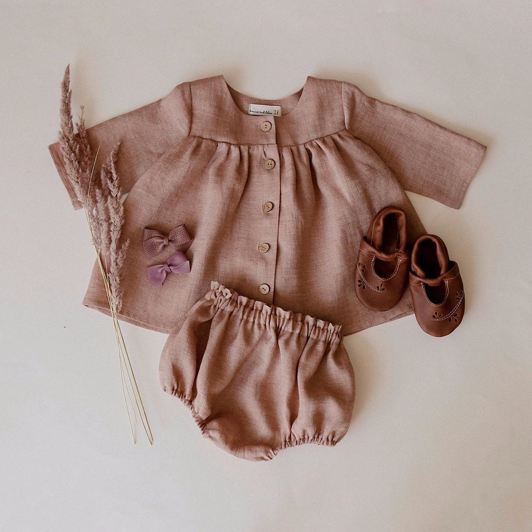 2 Piece Baby Solid Color Suit