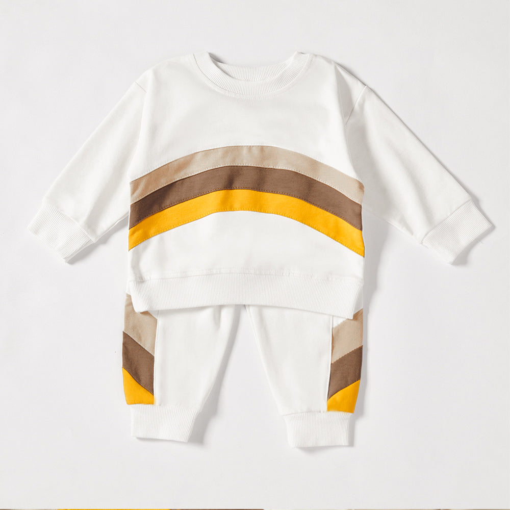2-Piece Baby Stripe Patchwork Set