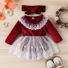 Baby Girl Christmas Lace Romper