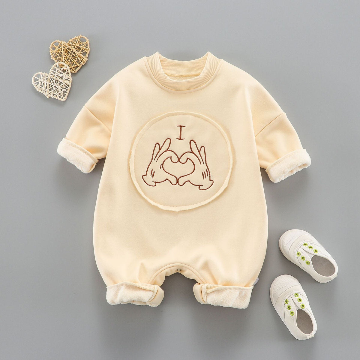 Baby I Love You Print Romper