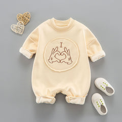 Baby I Love You Print Romper