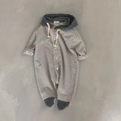 Baby Striped Hooded Romper