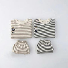 2-Piece Baby Stripes Print Set