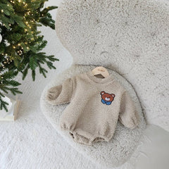 Baby Sherpa Bear Print Bodysuit