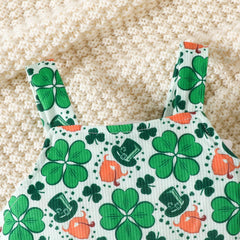 Baby St. Patrick's Day Clover Print romper