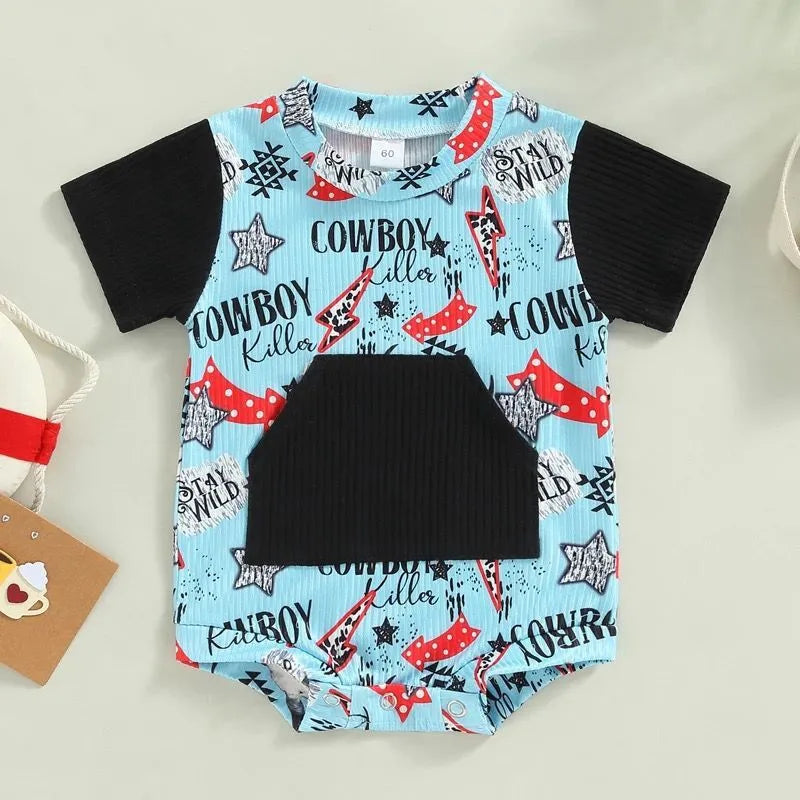 Baby Cowboy Print Bodysuit