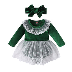 Baby Girl Christmas Lace Romper