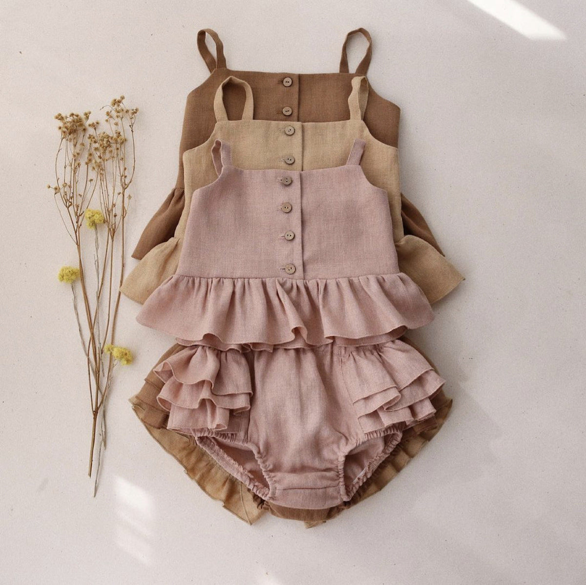 2 Piece Baby Solid Color Suit