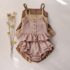 2 Piece Baby Solid Color Suit